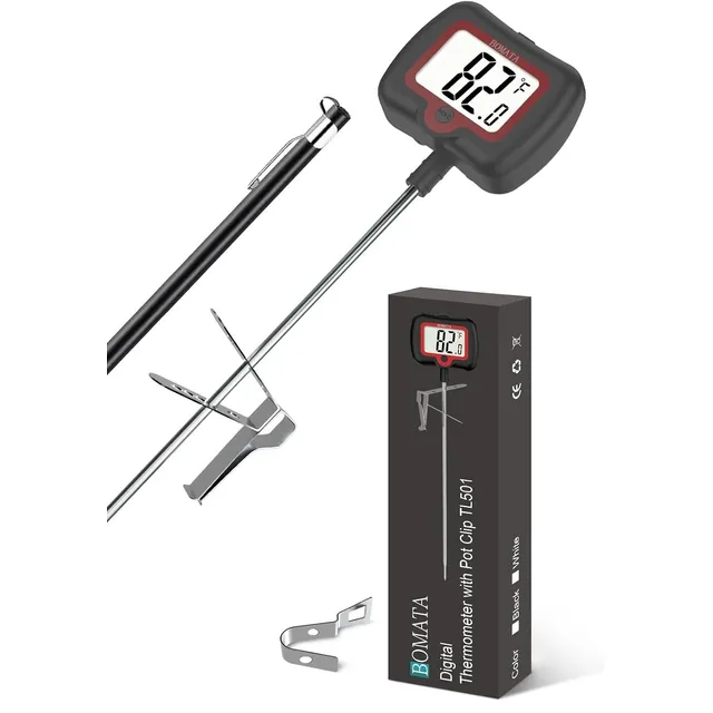 BOMATA Termometro per zucchero TL501 con clip – Nero