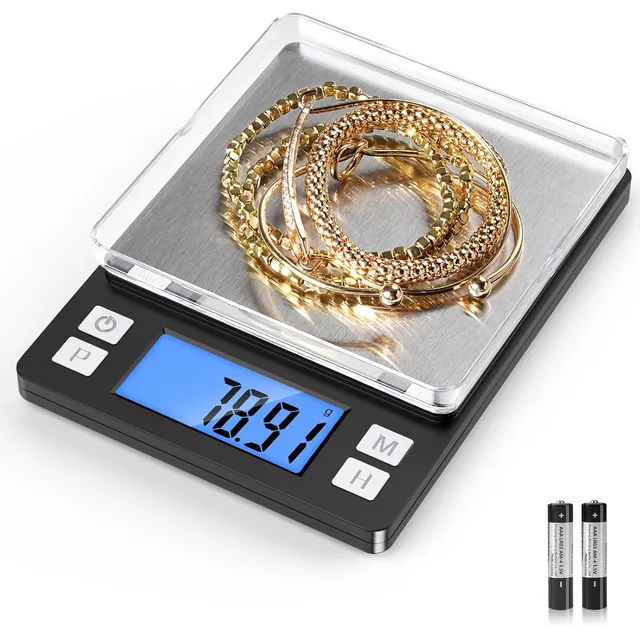 BOMATA Digital Gram Scale 1 kg / 0.01 g – Black, AAA batteries
