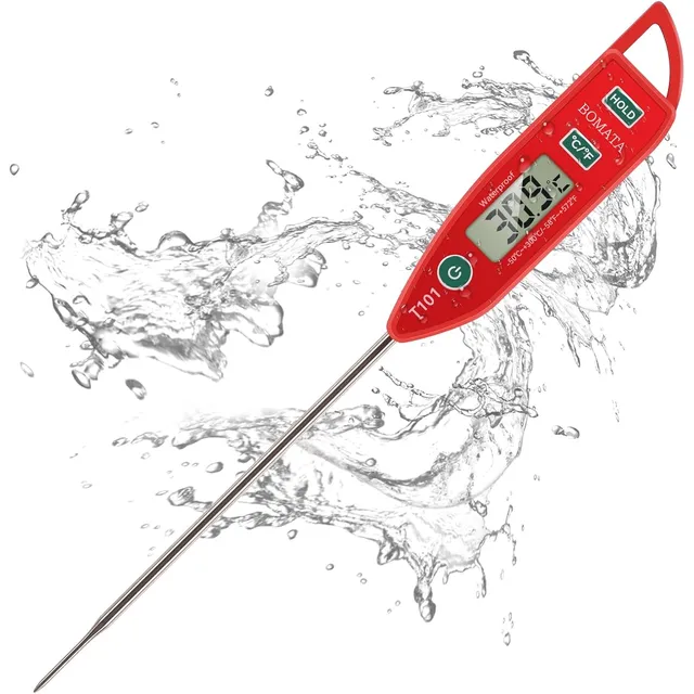 BOMATA T101 Wasserdichtes Einstichthermometer – Rot