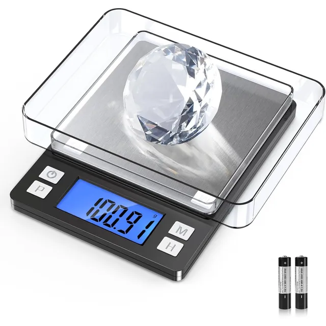 BOMATA Digital Gram Scale 1 kg / 0.01 g – Black, AAA batteries