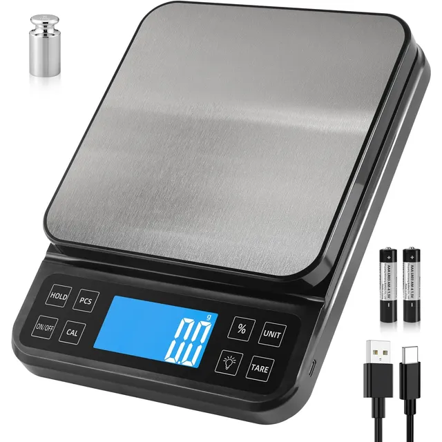 BOMATA Large Kitchen Scale 5 kg / 0.1 g with % Function – Black