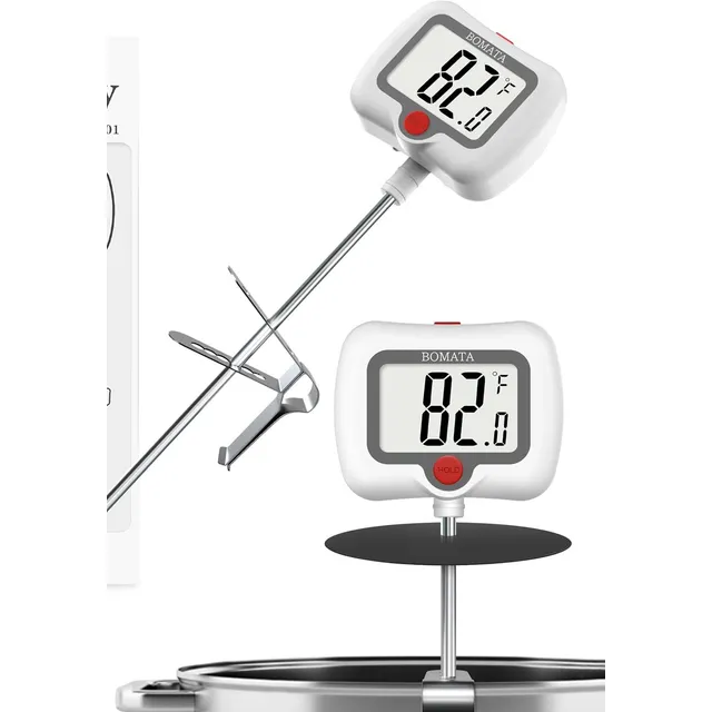 BOMATA TL501 Candy Thermometer with Pot Clip – White