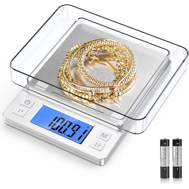 BOMATA Digital Jewelry Scale 1000 g × 0.01 g – Silver