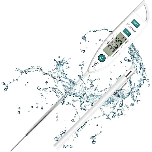 BOMATA T101 Wasserdichtes Einstichthermometer – Weiß