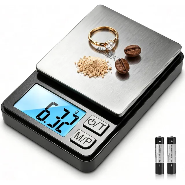 BOMATA Digital Pocket Scale 1000 g × 0.01 g – Black