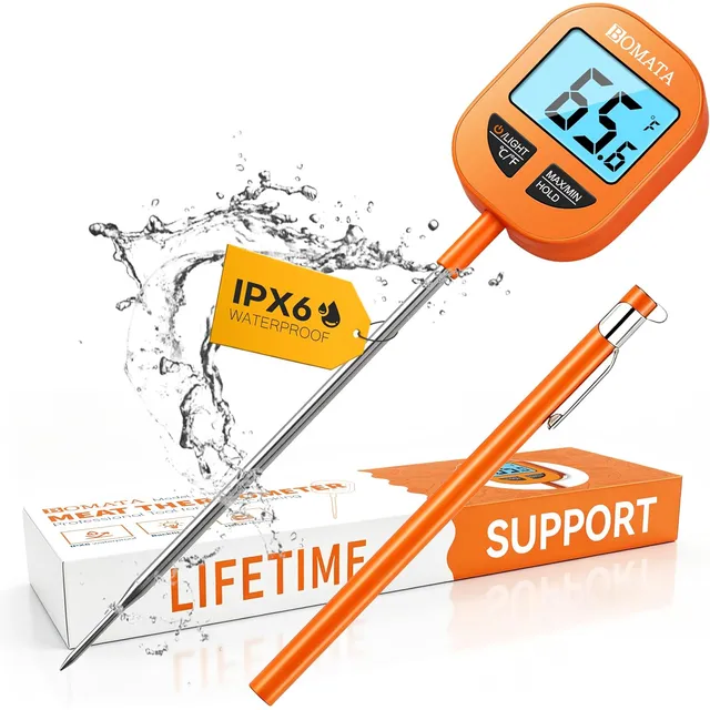 BOMATA T801 Digital Thermometer with Pot Clip, IPX6 – 5-inch probe